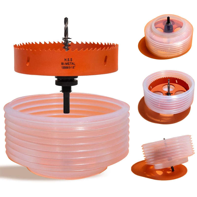 VIKITON 6-1/8 Hole Saw for Recessed Lights  6.1 Inch Hole Cutter with Dust Bowl Catcher for Led Recessed Lighting 6 Inch and Wood Metal Drywall  Bi-Metal Construction - Image 1